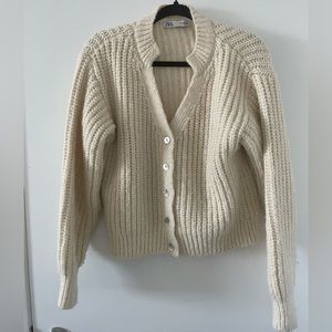 Zara Knit Cream Cardigan